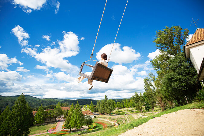 The Giant Forest Swing at the German Forest of Okayama Forest Park